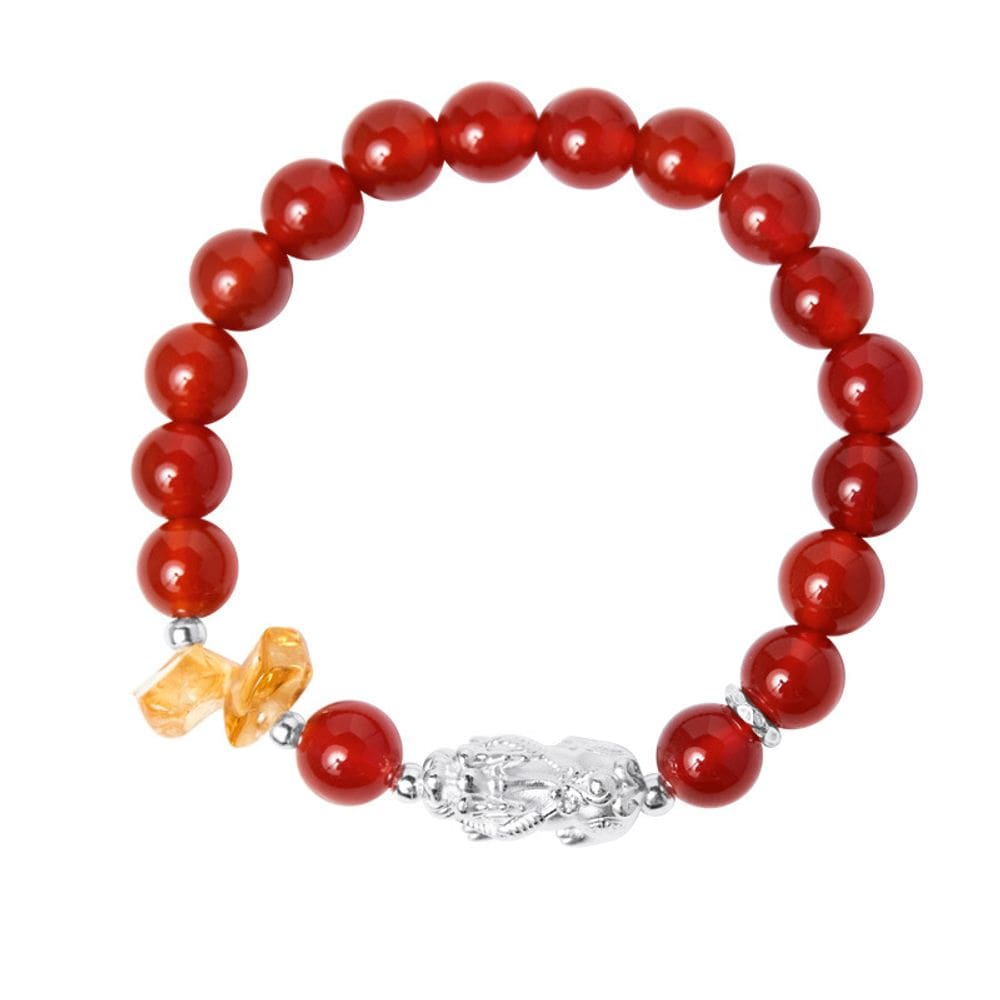 Pulseira em prata esterlina de ágata estilo vintage Pixius Charm