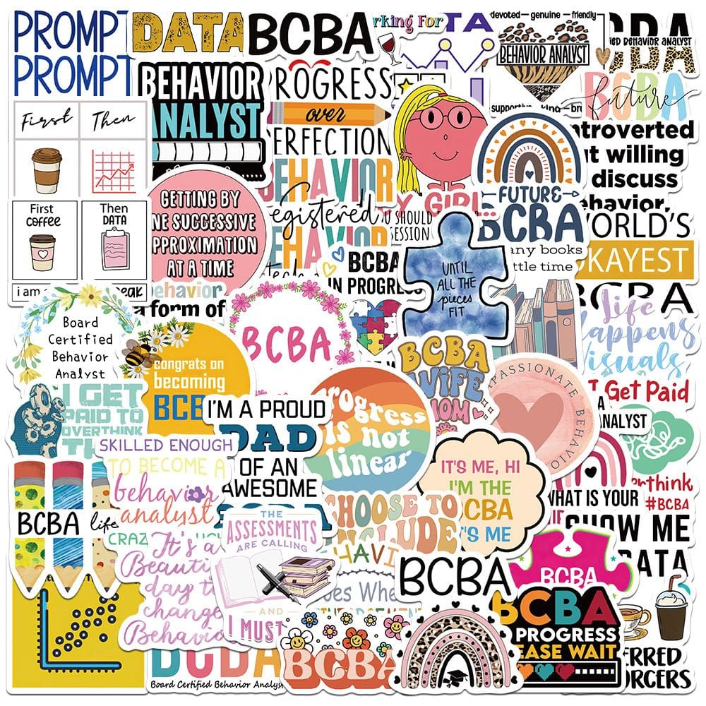 Pacote de adesivos BCBA Behavior Analyst 50 unidades à prova d`água