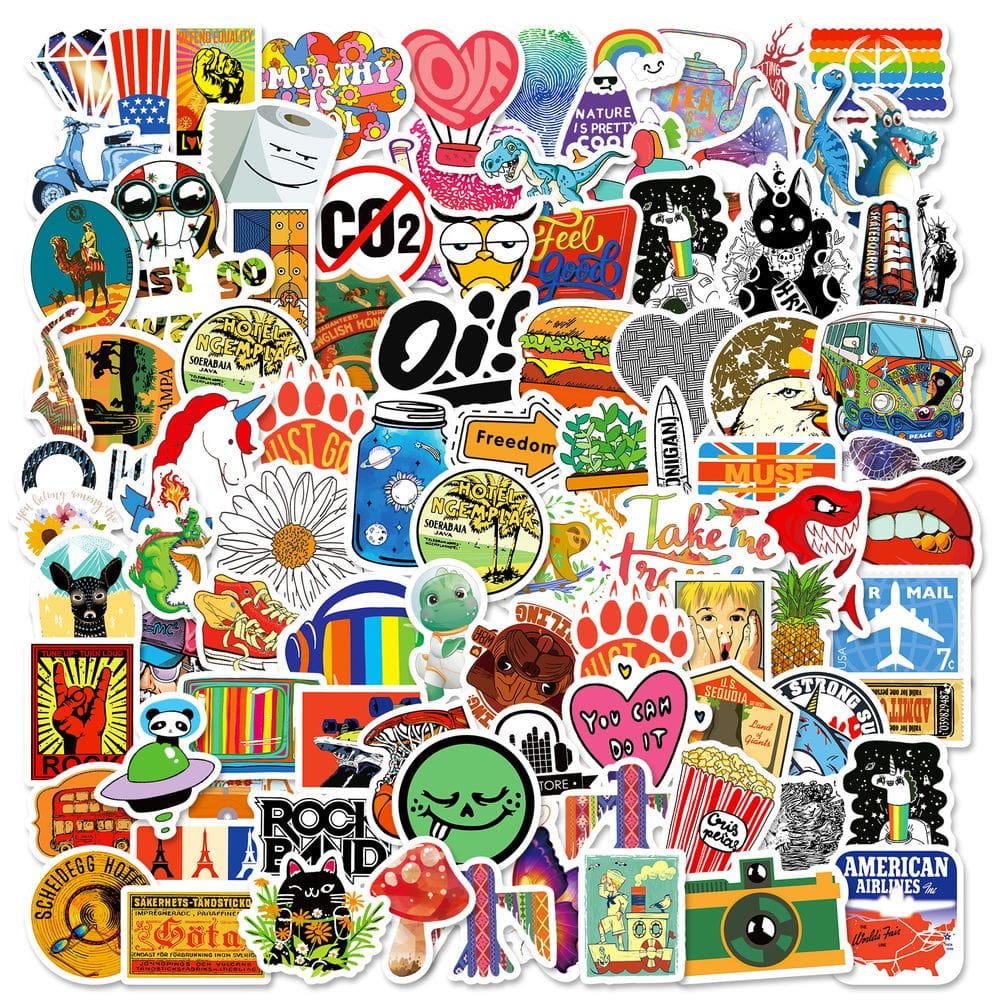 Adesivos: 100 peças de vinil Kawaii Cute Animal and Doodle