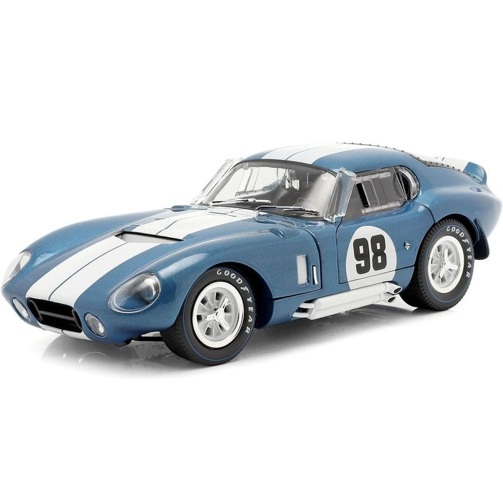 Carro de brinquedo modelo Diecast Shelby Cobra Daytona Coupe Blue 1/18