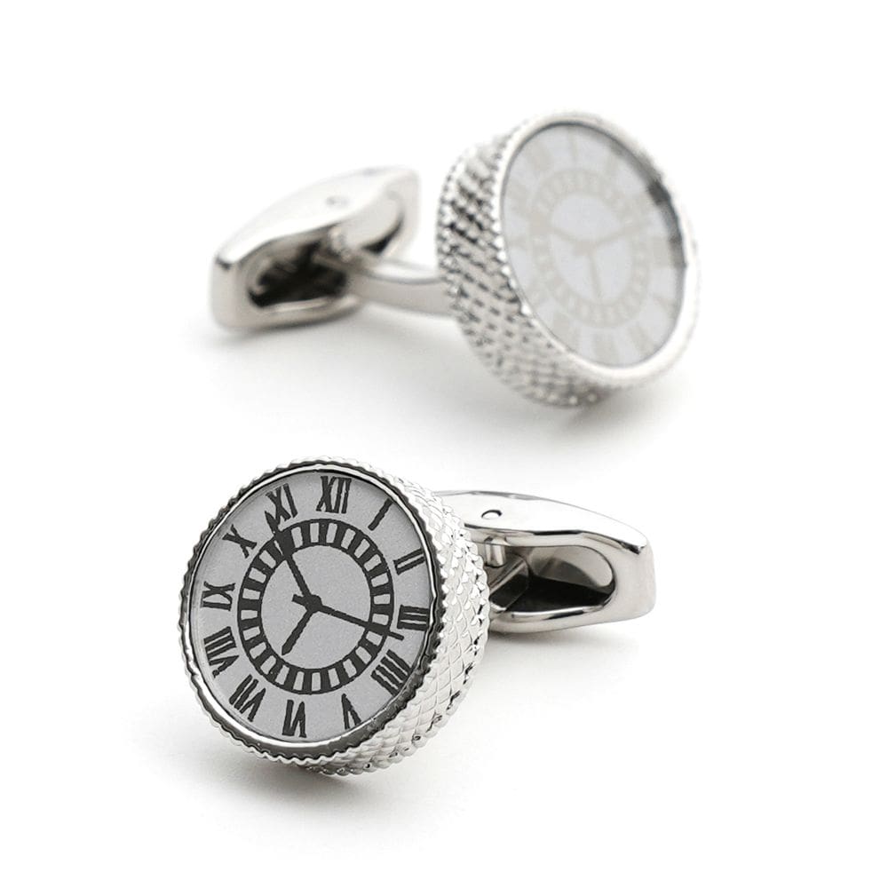 Cuff Links, estilo de relógio vintage, numeral romano para homens