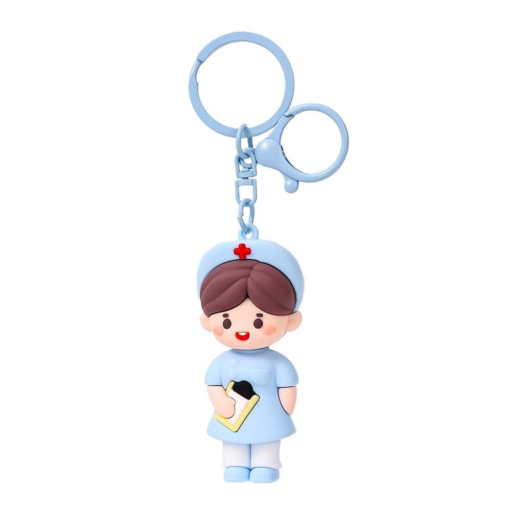 Chaveiro Cartoon Nurse Angel Soft Rubber Nurse com prancheta