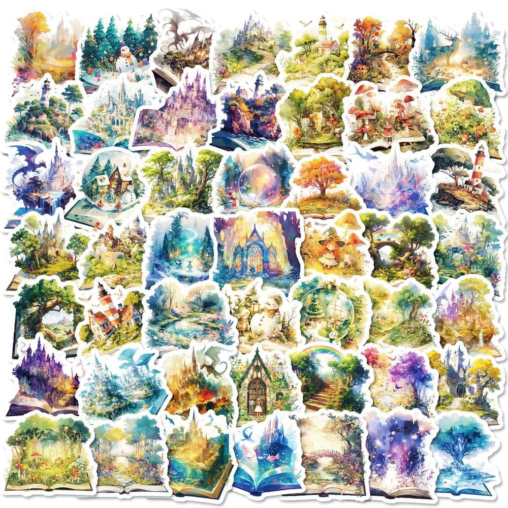 Pacote de adesivos Book Lover Theme, 50 unidades de vinil estético rosa