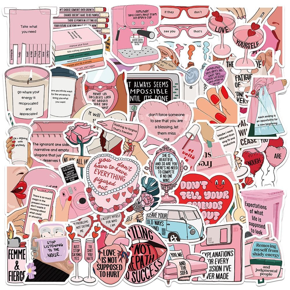 Pacote de adesivos Sober Motivational Quotes Vinyl 50 unidades