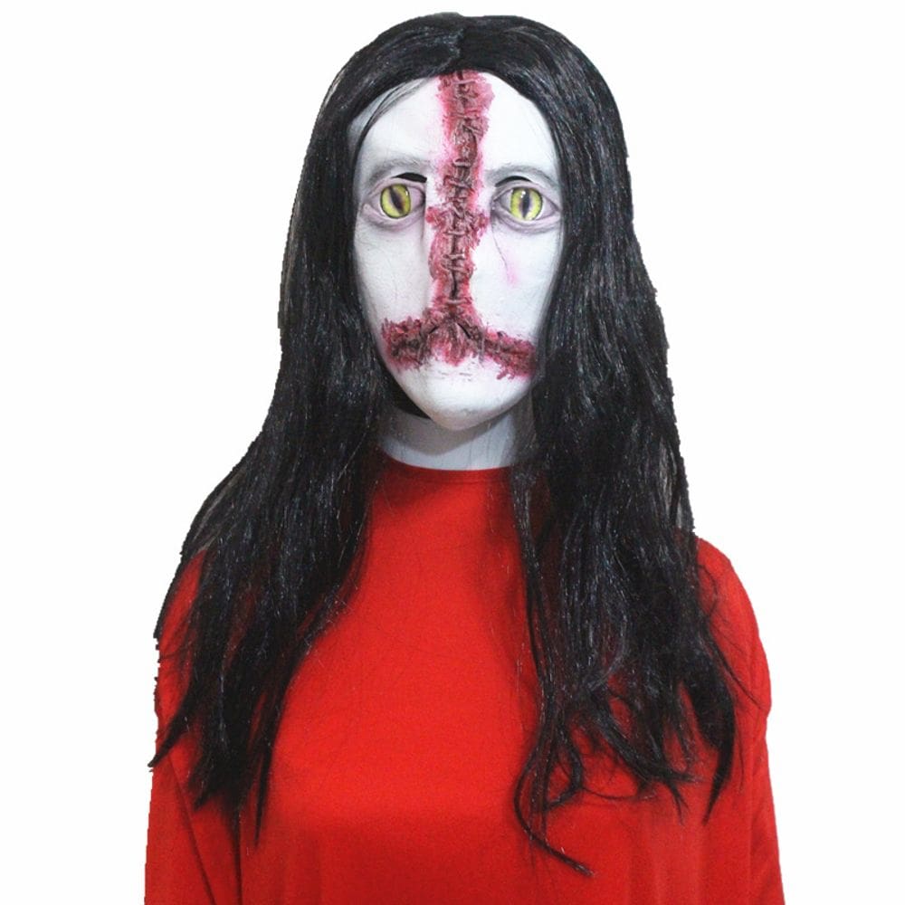 Máscara facial Creepy Cat-Eye Stitched Horror Resin para adultos