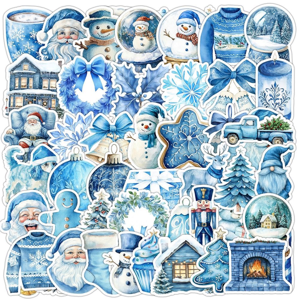 Conjunto de adesivos Nordic Pink Christmas, 50 peças de vinil impermeável