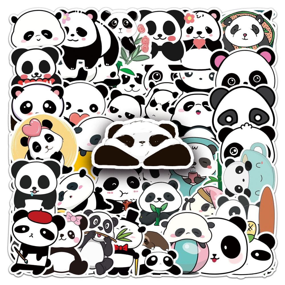 Pacote de adesivos Panda Animal, 50 unidades de desenho animado de vinil impermeável