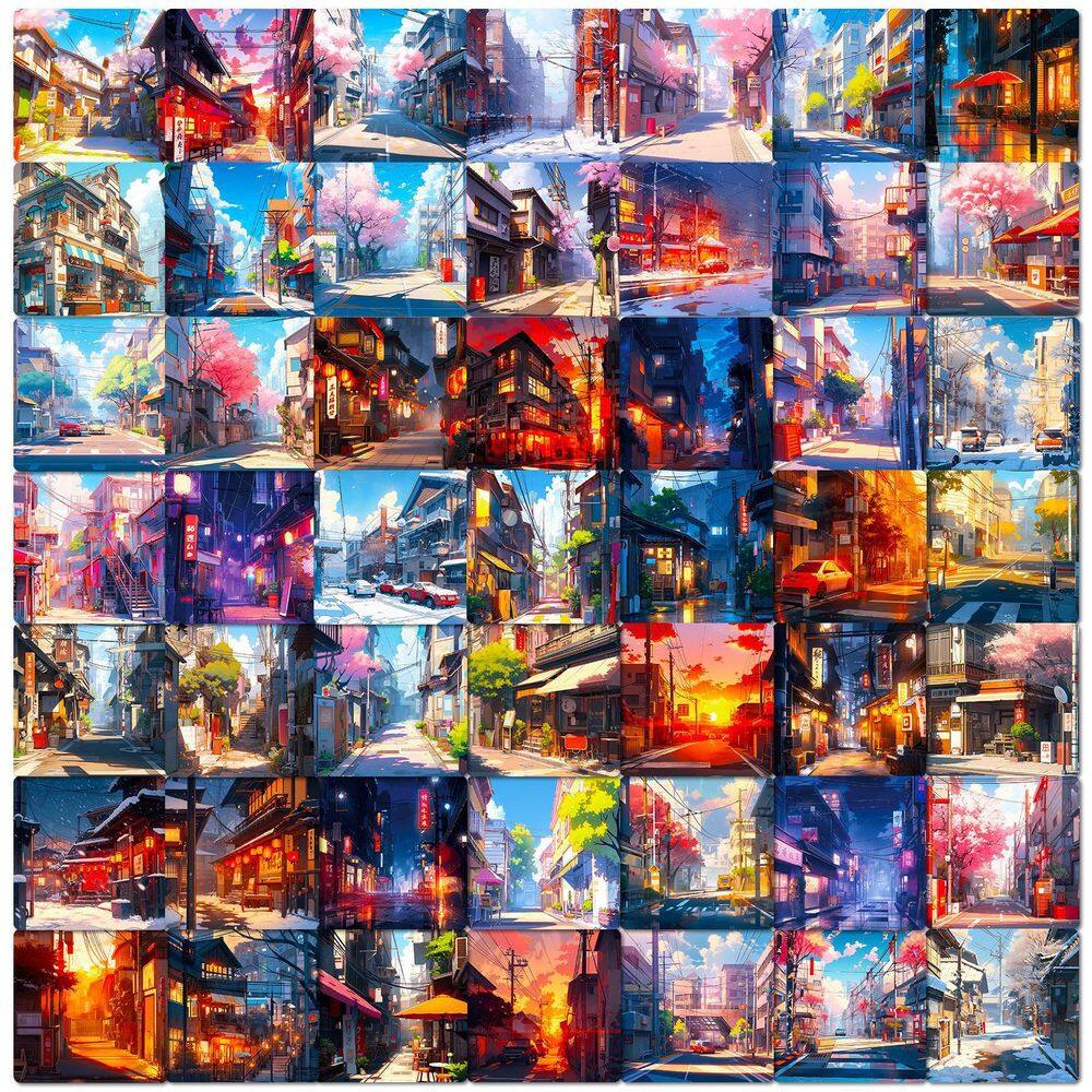 Pacote de adesivos Aesthetic Street View Japanese Style x50
