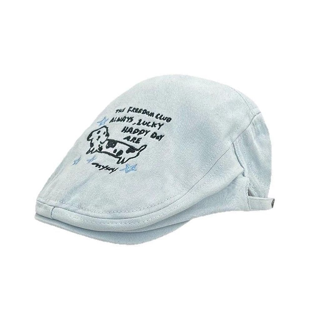 Chapéu feminino Gatsby Newsboy com boné plano com estampa Dachshund