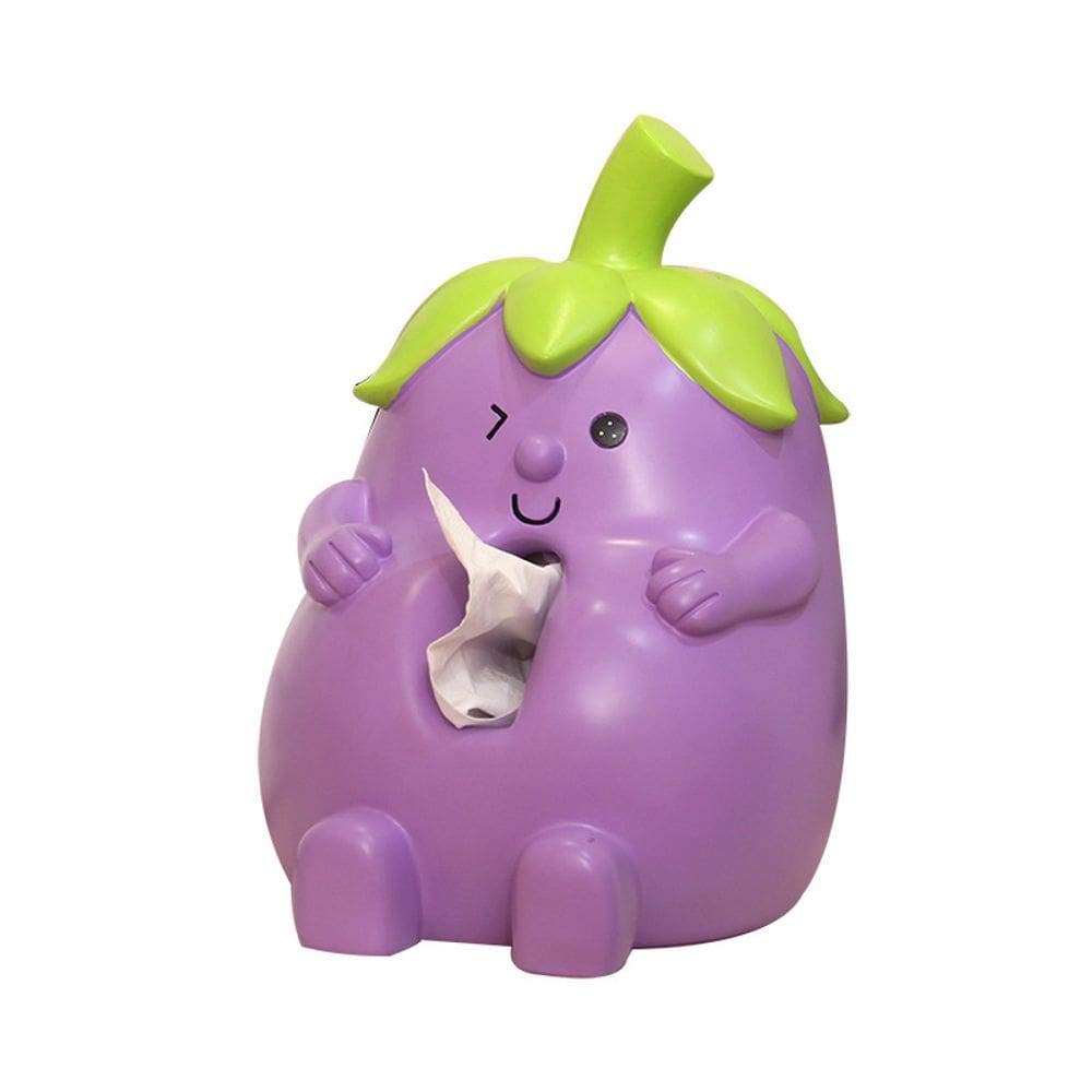 Resina Coin Bank Creative Eggplant Home Piggy Bank 20 cm