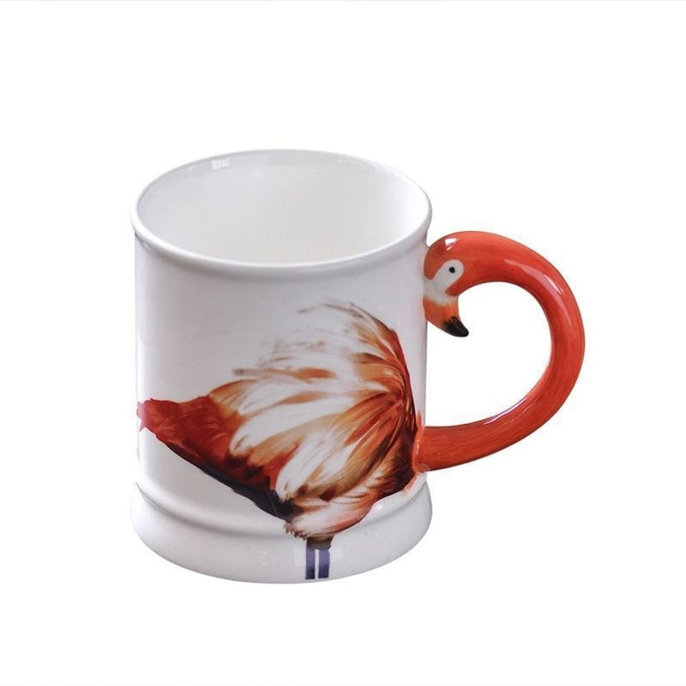 Caneca Cerâmica Flamingo com capacidade de 350 ml