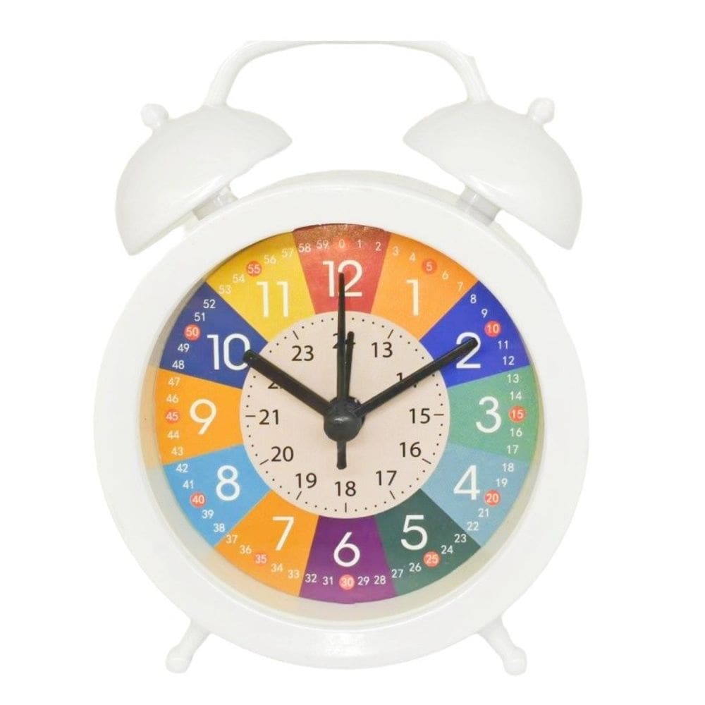 Despertador Twin Bell colorido para crianças em material plástico