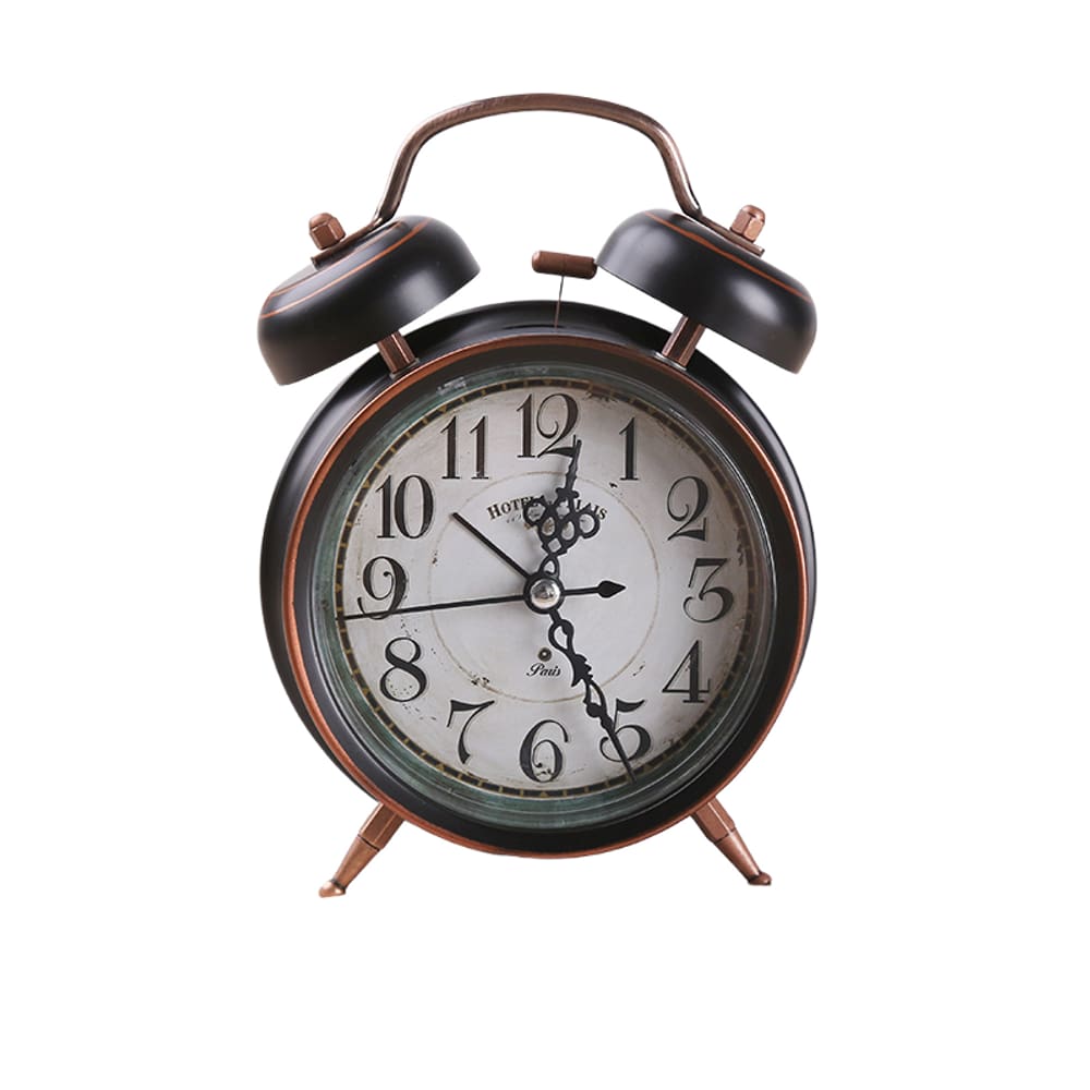 Despertador Vintage Twin Bell com luz de fundo, som alto