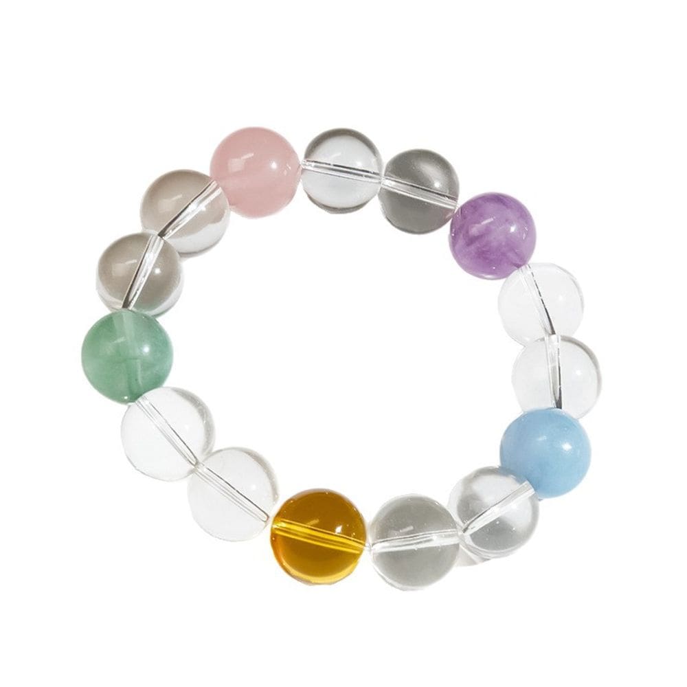 Pulseira multicolorida com miçangas de cristal de 12 mm para mulheres