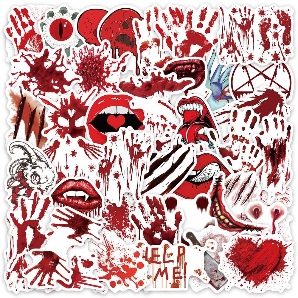 Adesivos rosa de Halloween, 50 peças, caveira de morcego fantasma de abóbora