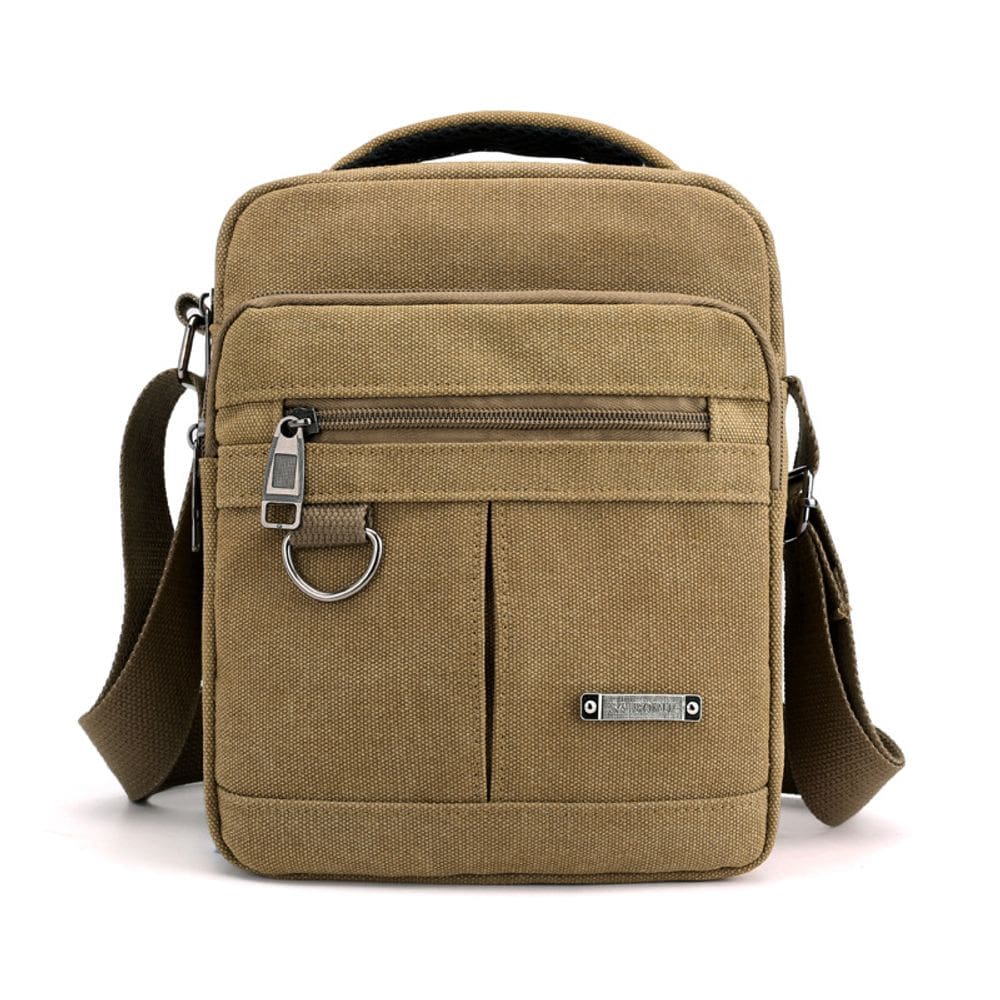 Bolsa Messenger de lona para homens, pequena bolsa de ombro tiracolo