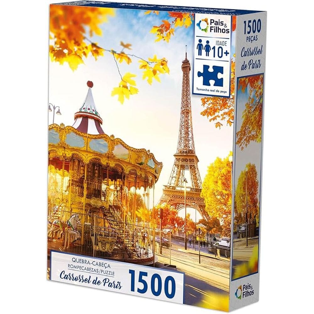 Quebra Cabeça 1500 Peças Torre Eiffel Carrossel De Paris - Pais E Filhos 115476