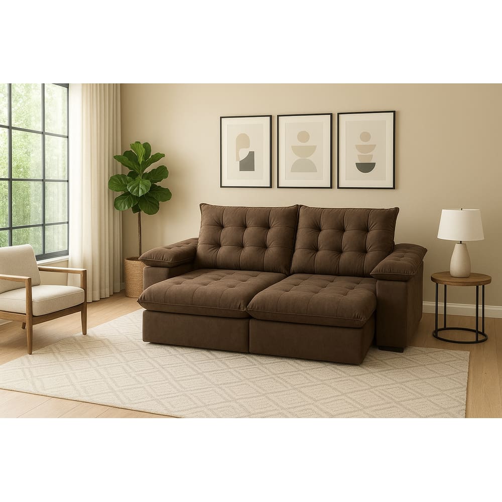 Sofá Retrátil Reclinável 2,50m Viena Premium Molas Ensacadas