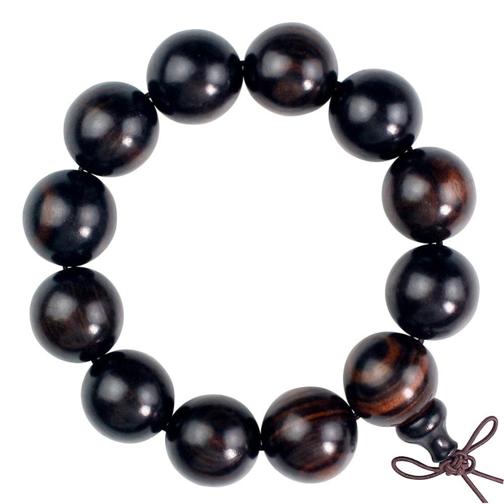 Pulseira de miçangas preta Dalbergia Nigra 20mm para homens feita à mão