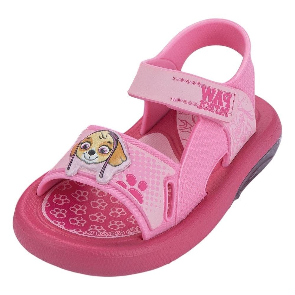 Sandália Infantil Menina Com Luzes Led Patrulha Canina