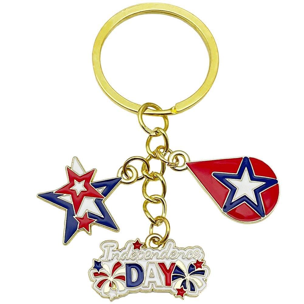 Chaveiro, Dia da Independência, Estrela Patriótica e Design de Fogo de Artifício