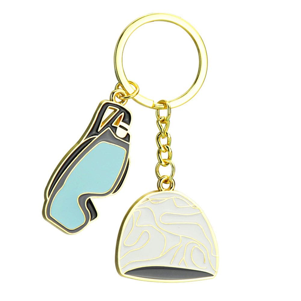 Conjunto de chaveiros, óculos de natação e touca de natação, liga de zinco