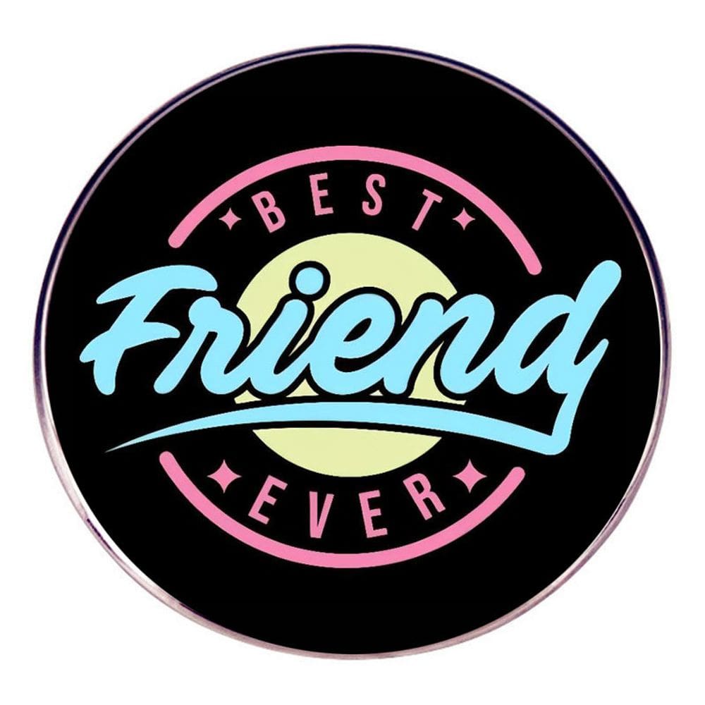 Broche, estilo retrô, redondo, Best Friend Ever Text