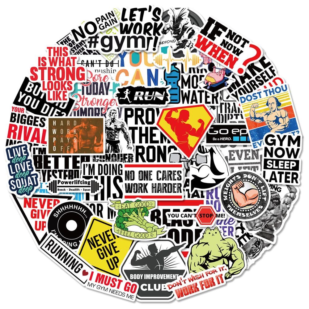 Conjunto de adesivos para exercícios motivacionais de ginástica e ginástica, 50 unidades
