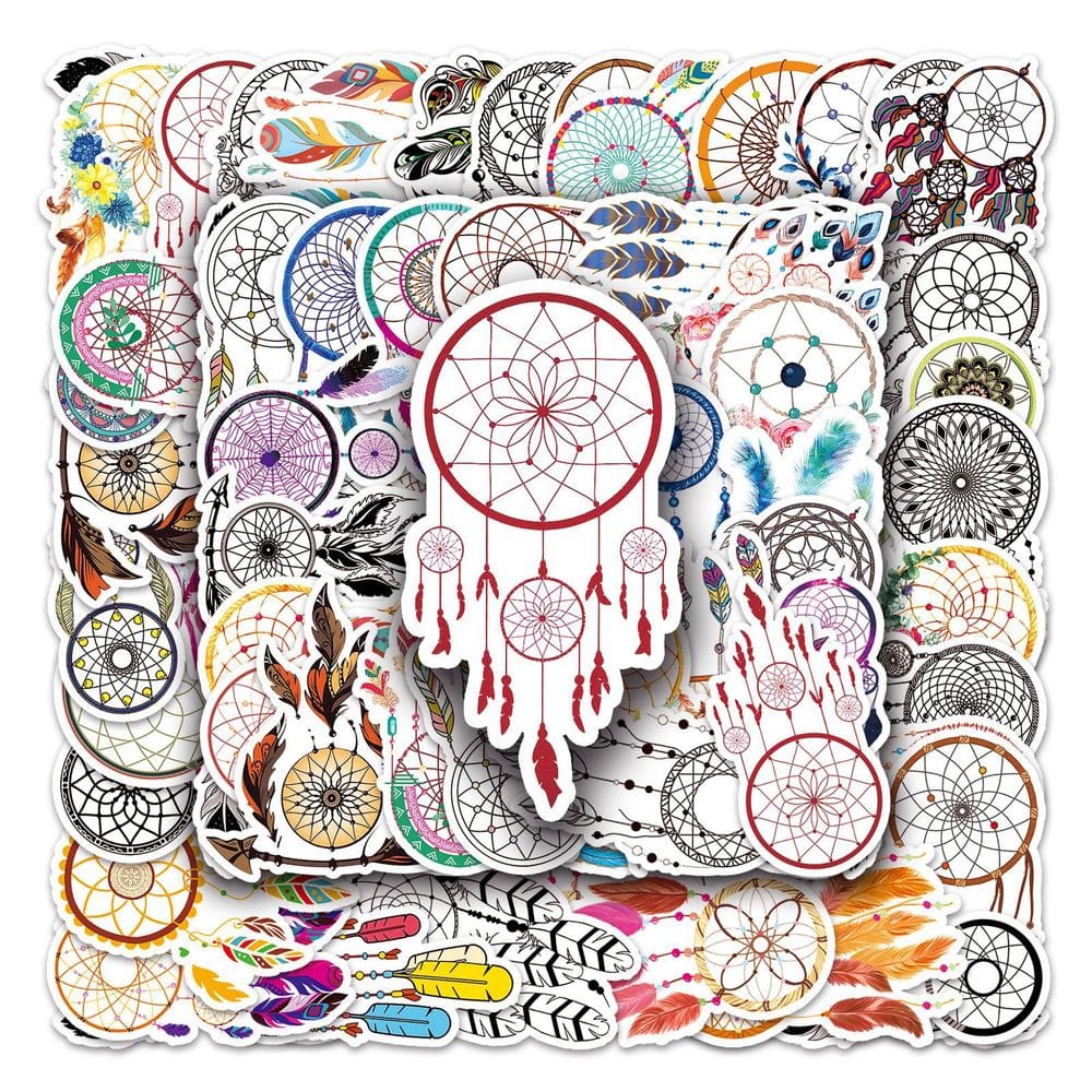 Adesivos Dreamcatcher 50 peças de vinil impermeável para adultos