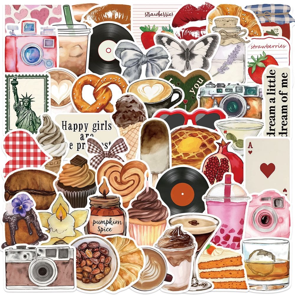 Conjunto de adesivos Aesthetic Inspirational, 50 peças de decalques de vinil