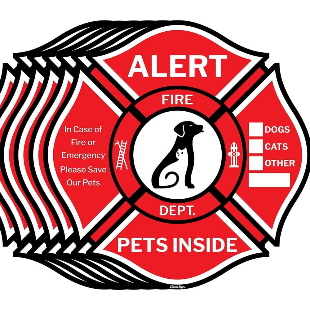 Adesivos de alerta de resgate de animais de estimação, 50 unidades para emergências de incêndio
