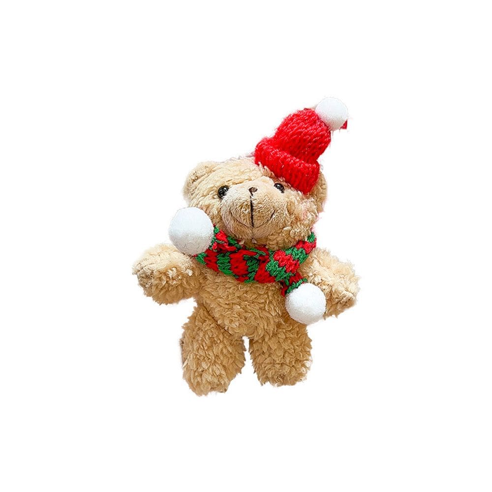 Chaveiro de urso de pelúcia com design de inverno para mulheres e homens