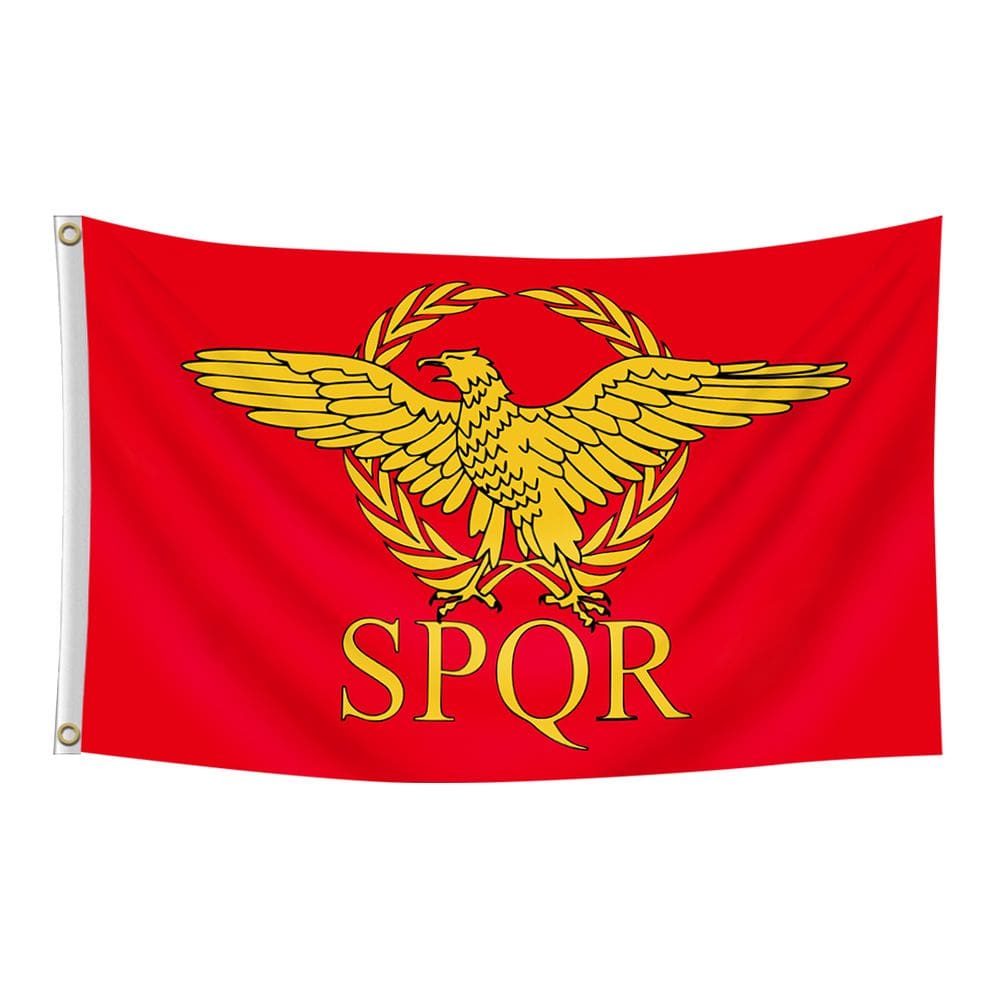 Bandeira SPQR Império Romano 90x150cm Bandeira Vermelha de Poliéster