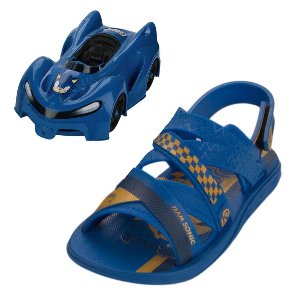 Sandalia Infantil Menino Ajustavel Carrinho Sonic Fast Car