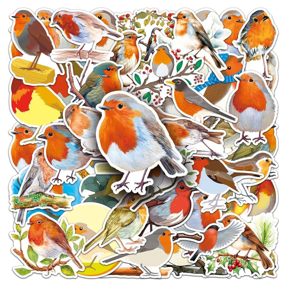 Adesivos Robin Bird, 50 unidades para álbum de recortes, laptop e garrafa de água