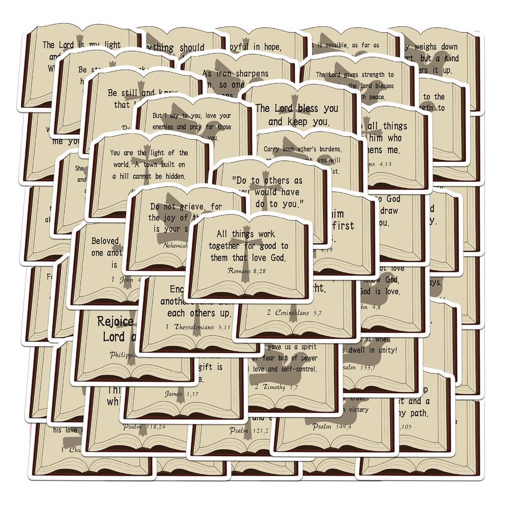 Pacote de adesivos Pink Bible Verse, 55 unidades de vinil impermeável