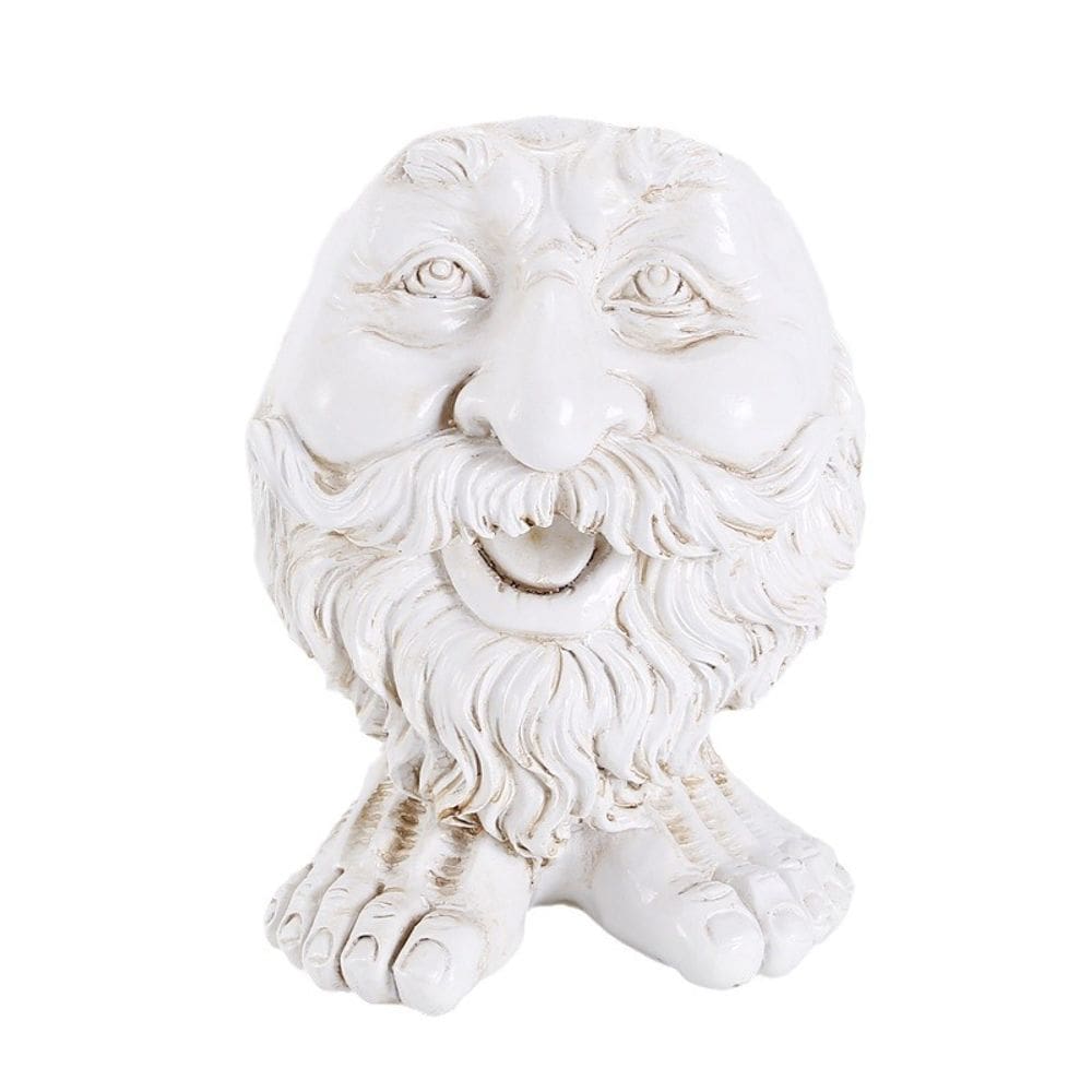 Vaso de flores, resina engraçada, rosto barbudo, vaso de plantas, 323g