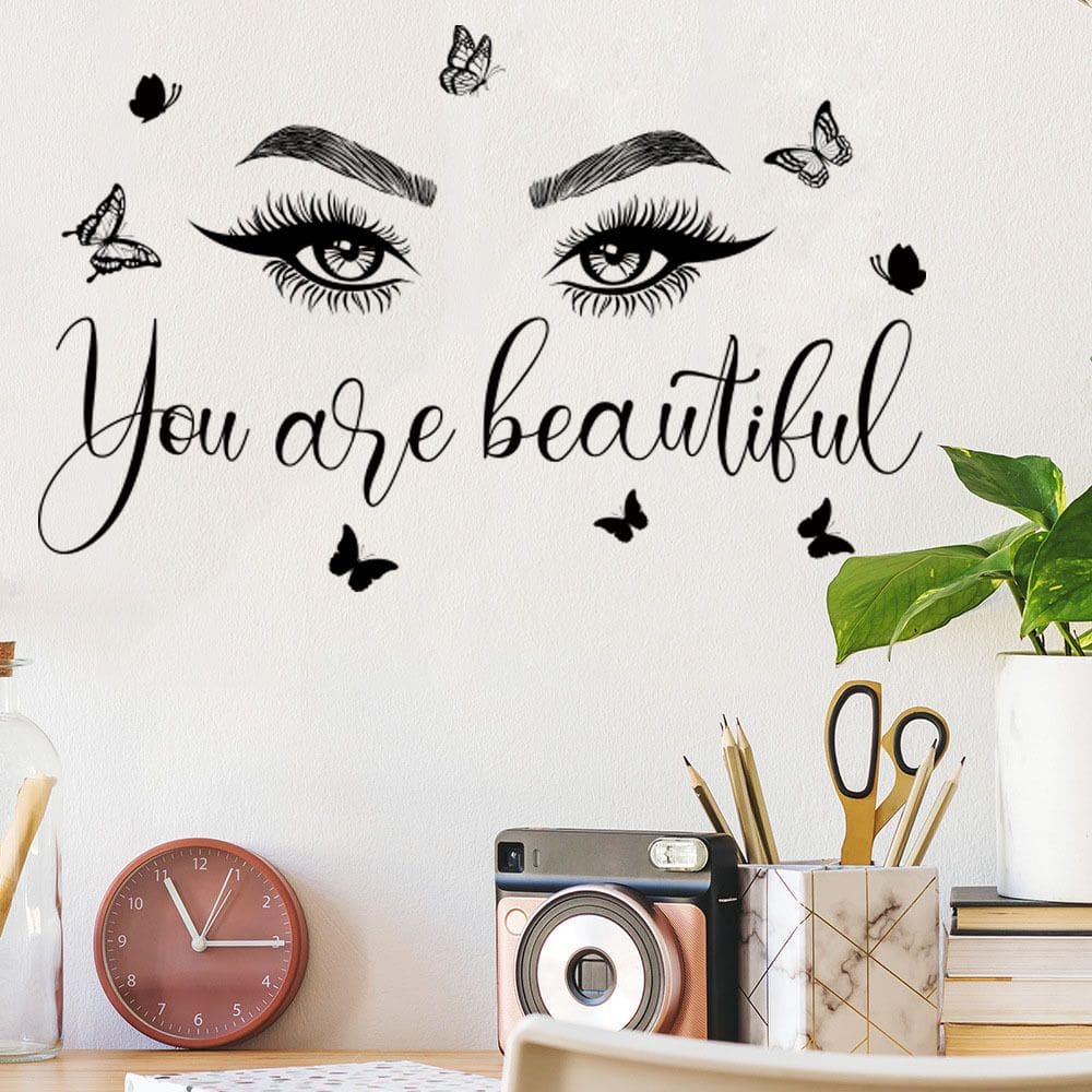 Adesivos de parede Beautiful Eyes Inspirational Quote 30x60cm