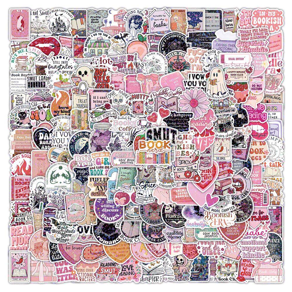 Pacote de adesivos Reading Girl Theme, 50 unidades Aesthetic Book Lover