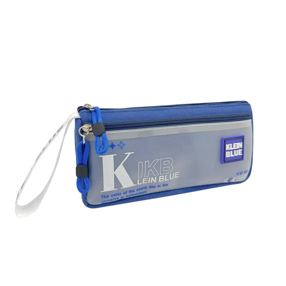 Estojo para lápis KleinsBlue Transparent Canvas de grande capacidade