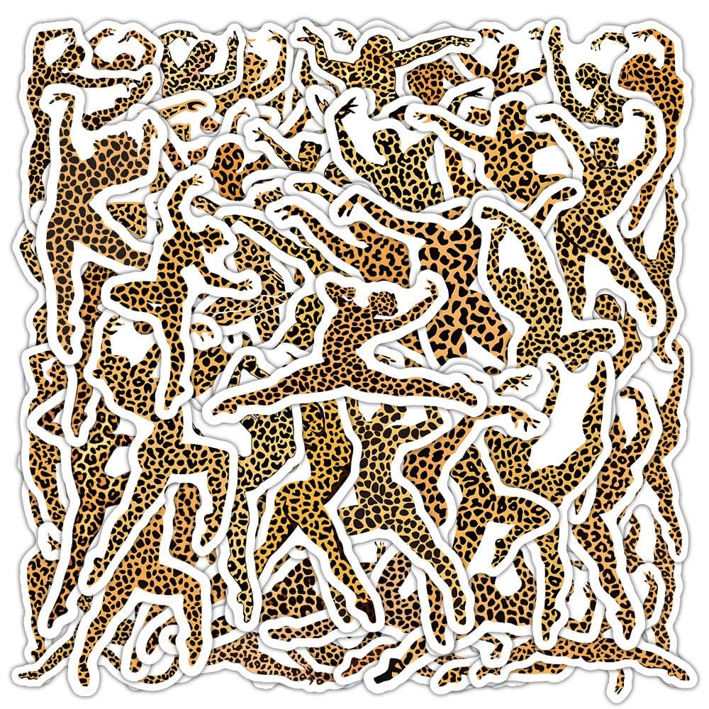 Pacote de adesivos de balé com estampa de leopardo, 54 peças de pose de dança