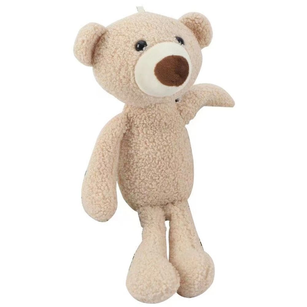 Chaveiro de ursinho de pelúcia fofo bege para menina de 20 cm