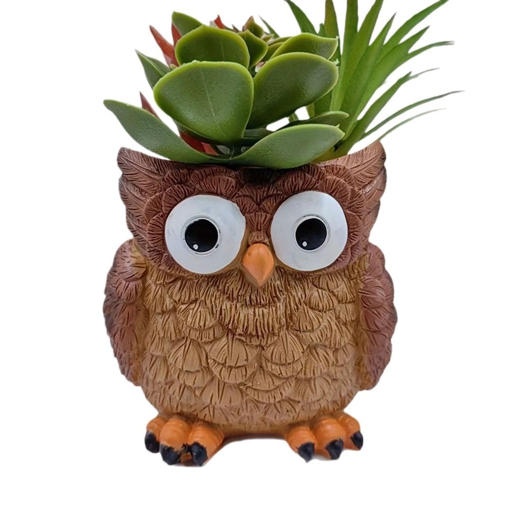 Vaso de flores em forma de coruja em forma de coruja, vaso de plantas para animais, 9x9x10cm