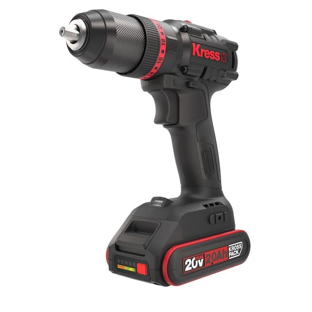 Parafusadeira-furadeira De Impacto 20v Kress Kuc30.1 Bl Motor – Combo Completo, Potente E Profission