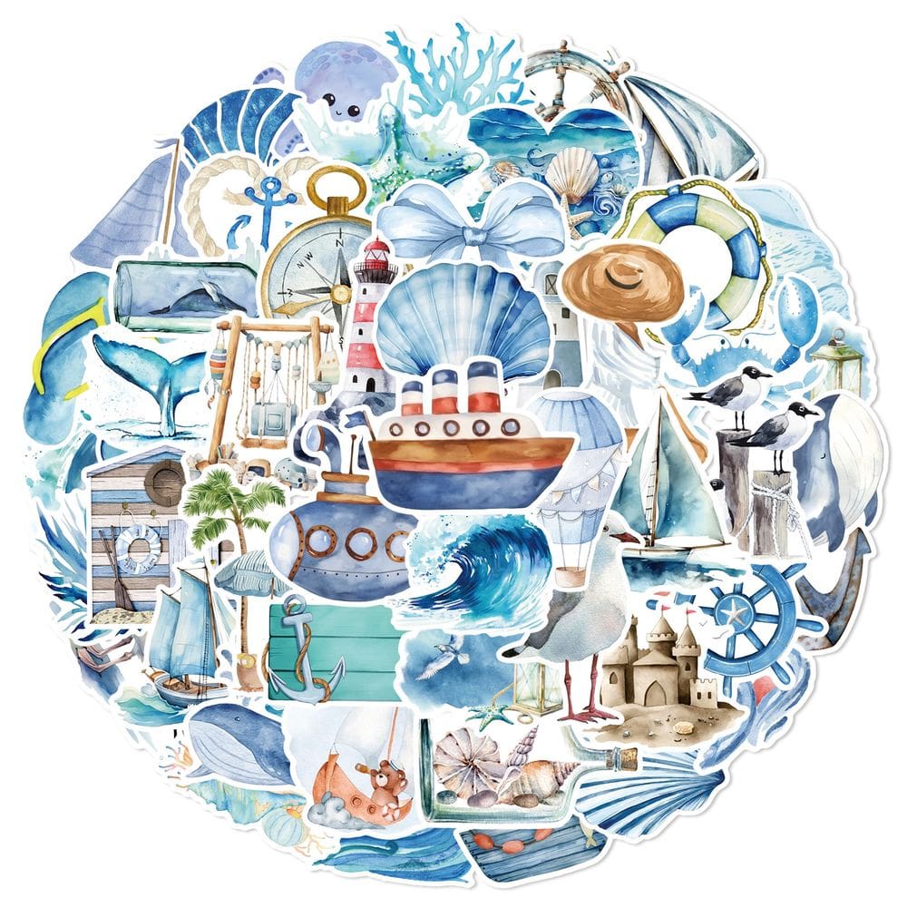Adesivos Decalques de vinil impermeáveis Ocean Adventure x50