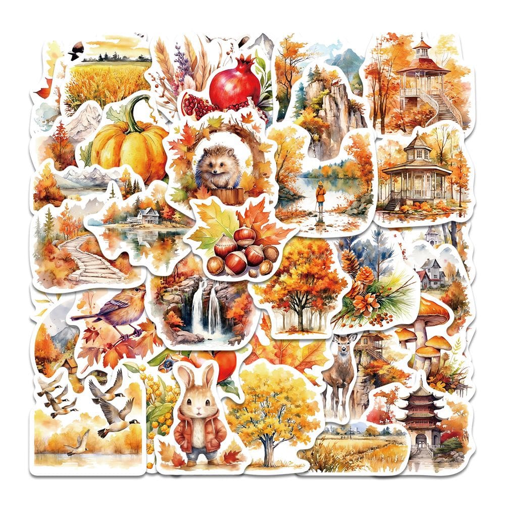 Pacote de adesivos Thanksgiving Harvest, 50 unidades de vinil impermeável