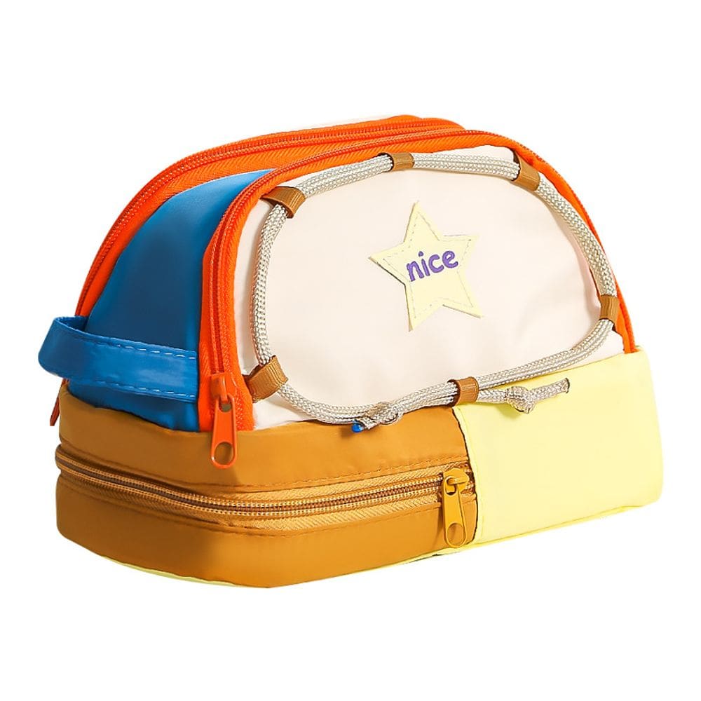 Estojo para lápis, tenda de várias camadas com design de estrelas de grande capacidade