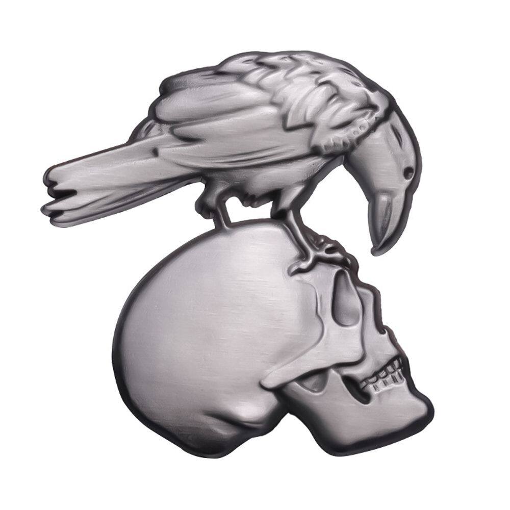 Broche Pin Gothic Raven Skull Design Alloy 4,1 x 4,6 cm 19 g