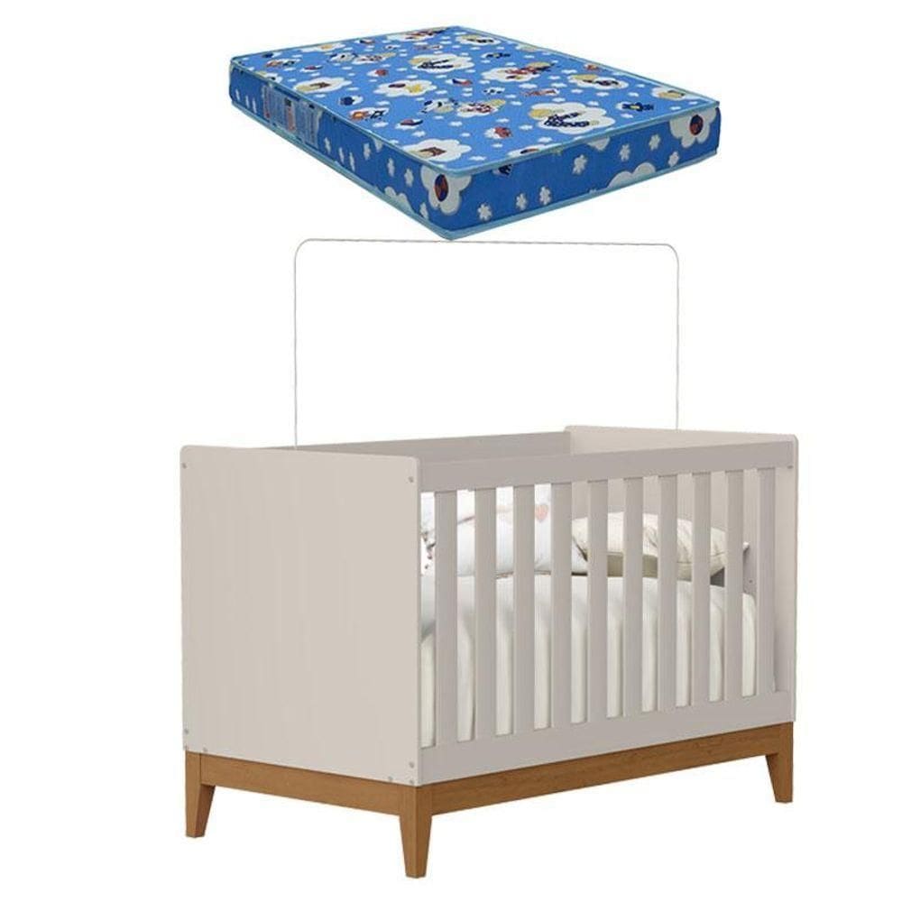 Berço Americano Flip Areia Acetinado Com Colchão - Reller