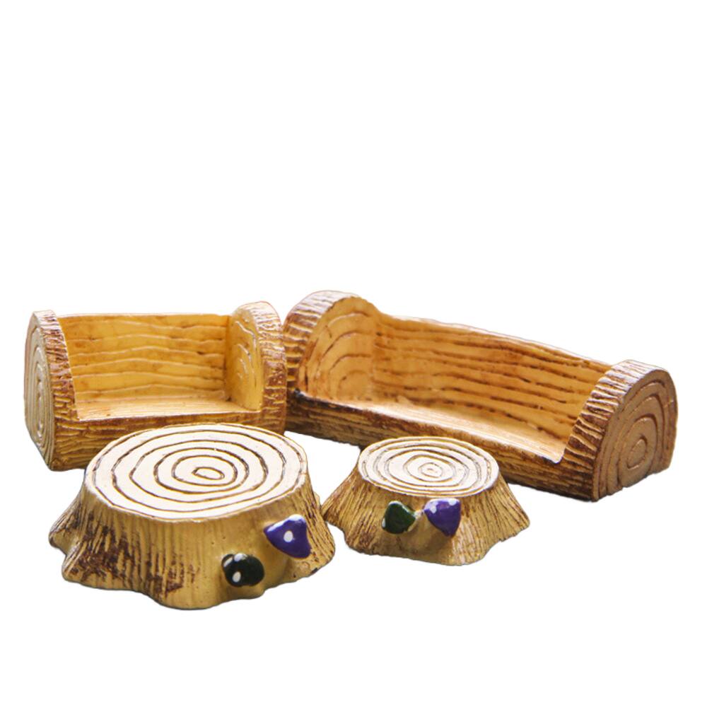 Conjunto de decoração de jardim em miniatura de resina em forma de cogumelo